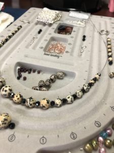 making jewelry, bead board