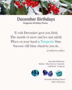 December Birthday Poem