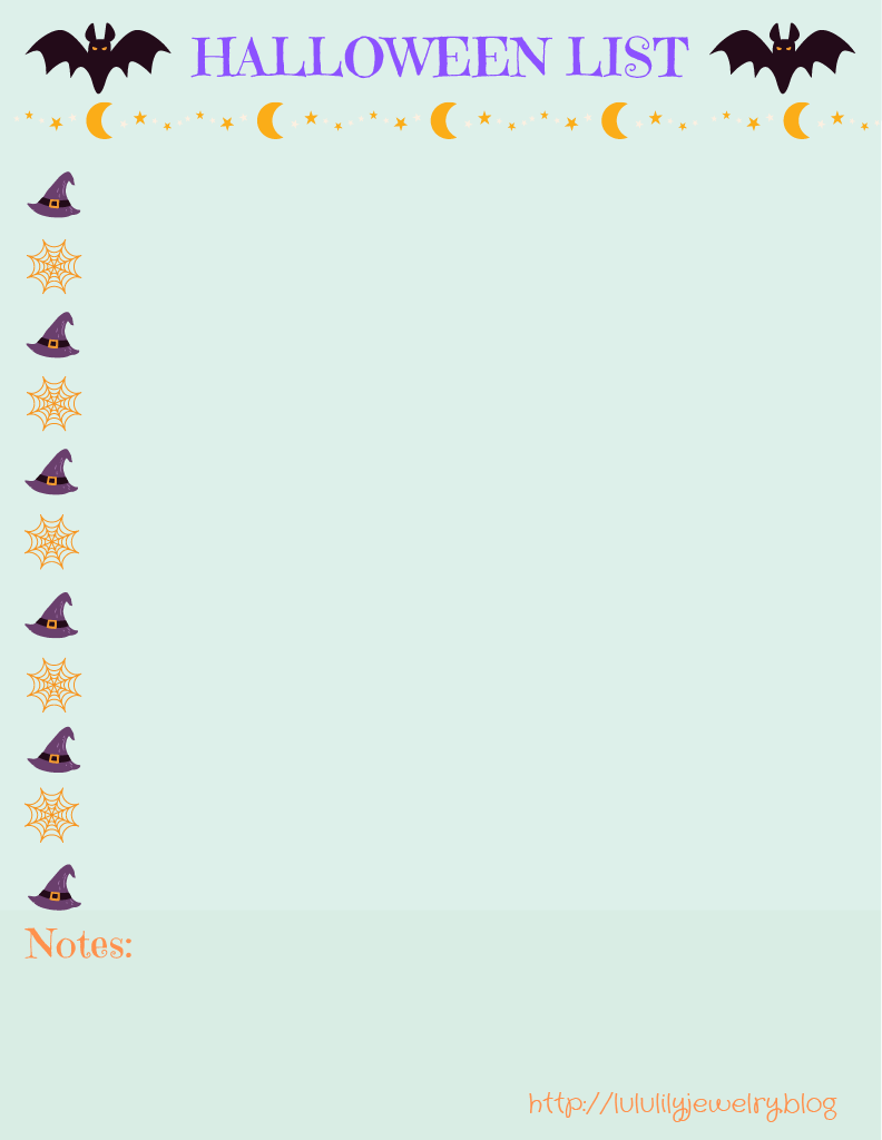 Halloween To Do List Planner Printable Lululily Blog