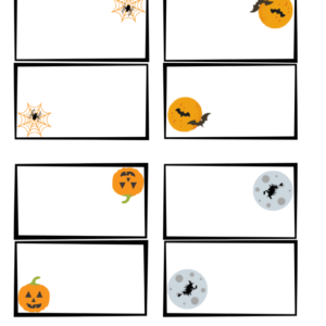 Halloween Set of 4 printable place cards