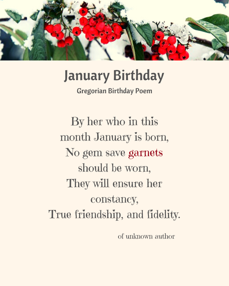 january birthstone poem printable lululily blog. 