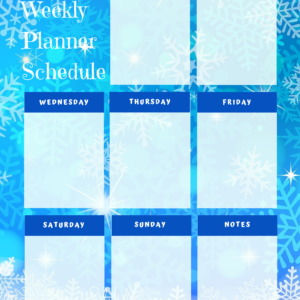 Weekly Planner Blue Snowflakes
