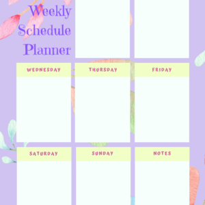Weekly Planner Purple
