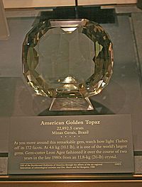 American Golden Topaz, the largest faceted gem in the world