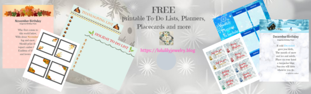 Free Printables, Gift Tags, Placecards, Planners and more
