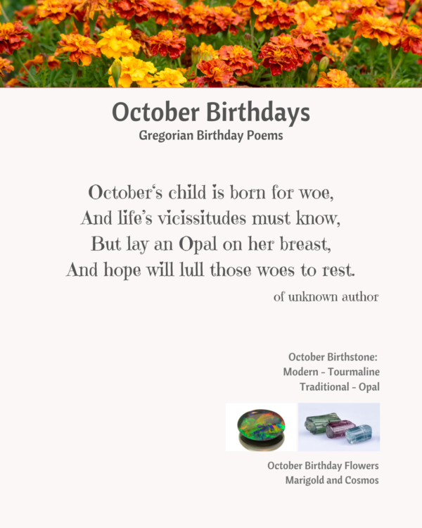 October Birthstone Poem
