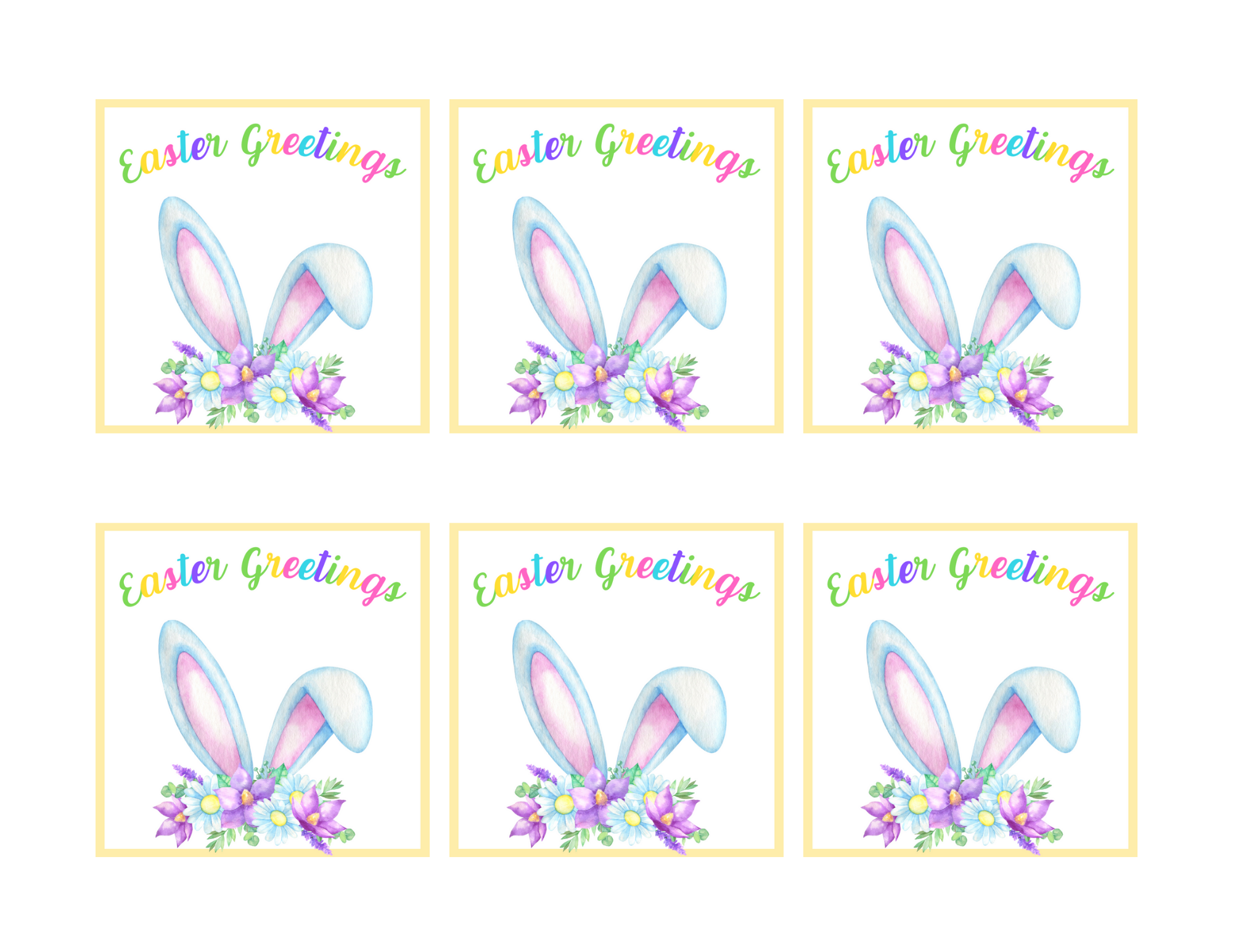 Easter Gift Tags, Printable Gift or Favor Tags