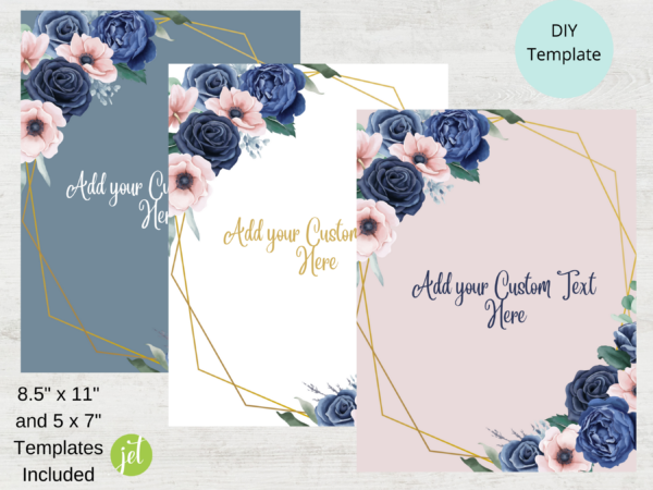 Bluish and Navy Editable Template